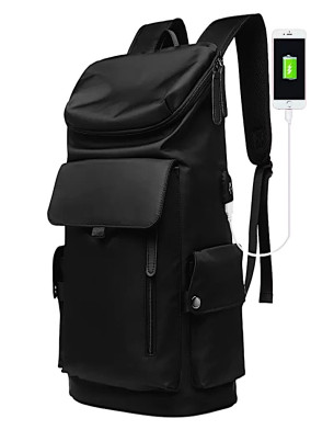 High quality outdoor school student travel luggage Adults back pack bags large capacity Black